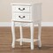 Baxton Studio Gabrielle White-Finished 2-Drawer Wood Nightstand 162-10260 - alternate 7